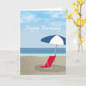 Carte Happy birthday beach (Fleur jaune)