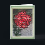 Carte Happy Birthday Best Friend<br><div class="desc">Gorgeous pink/red rose .. outlined and textured...  soft lighted borders in shades of pale green</div>