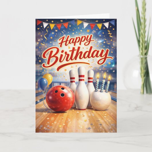 Carte Happy Birthday - bowler (Devant)