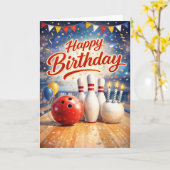 Carte Happy Birthday - bowler (Fleur jaune)