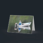 Carte Happy Birthday Brother Fishing on Lake in Boat<br><div class="desc">Happy Birthday Brother Fishing on Lake in Boat</div>