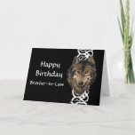 Carte Happy Birthday Brother-in-Law Wild Grey Wolf Head<br><div class="desc">Happy Birthday Custom Name Wild Grey Wolf Head</div>