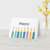 Carte Happy Birthday Candle (Fleur jaune)