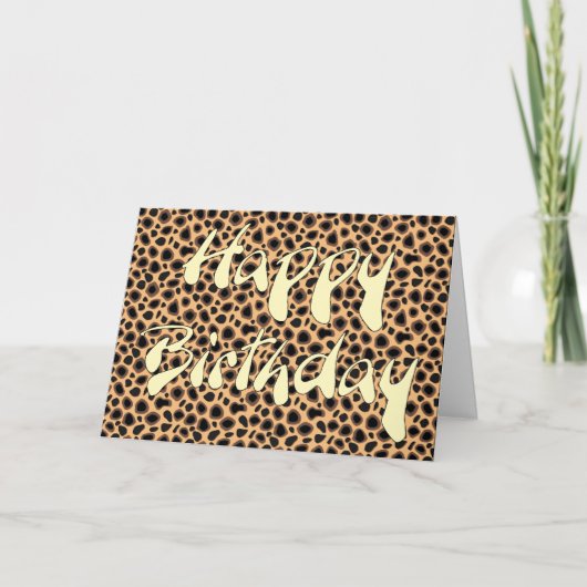 Carte Happy Birthday - Cheetah Skin (Devant)