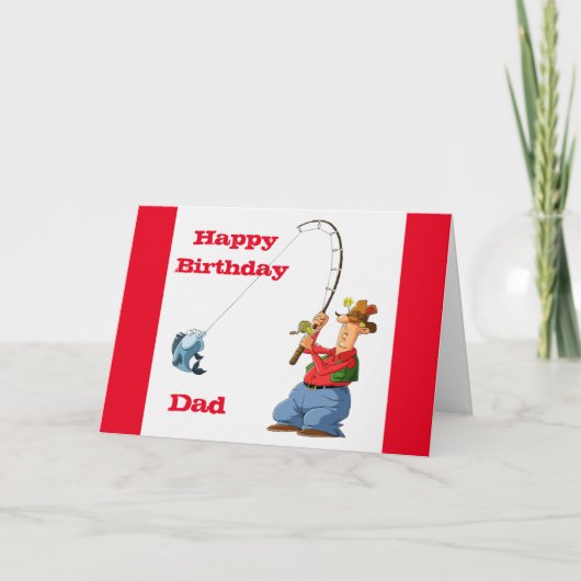 Carte HAPPY BIRTHDAY *DAD* FAVORITE FISHERMAN Card (Devant)