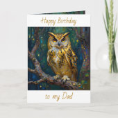 Carte Happy Birthday Dad | Owl Themed  (Devant)