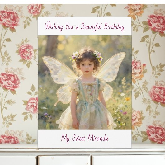 Carte Happy Birthday Fairy Themed Personalized Girl's 