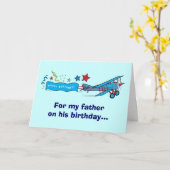 Carte Happy Birthday Father Airplane (Fleur jaune)