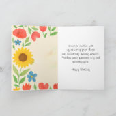 Carte Happy Birthday Floral For Her Greeting Card (Intérieur)