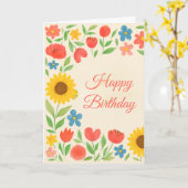 Carte Happy Birthday Floral For Her Greeting Card (Fleur jaune)