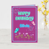 Carte Happy Birthday Folded Greeting Card (Fleur jaune)