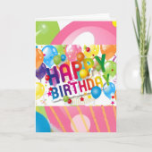 Carte Happy Birthday Folded Greeting Card (Devant)