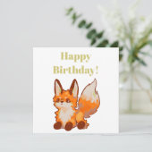 Carte Happy Birthday! Fox, vosje (Debout devant)