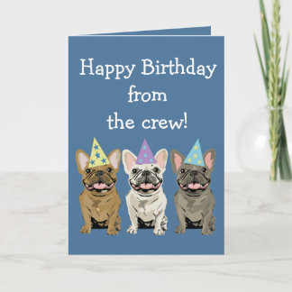 Carte Happy birthday - French Bulldog Friends
