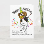 Carte Happy Birthday from Your Beagle Dog Buddy<br><div class="desc">Happy Birthday from Your Beagle Dog Buddy is a great card for anyone you know who has a Beagle. This happy Beagle was busy chewing his owner's shoe--- but surprise- he spotted the brightly colored Birthday Cake and stole a piece. You want to laugh, you want to scold, but in...</div>