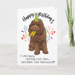 Carte Happy Birthday from Your Labradoodle Buddy<br><div class="desc">Happy Birthday from Your Labradoodler Dog Buddy is a great card for anyone you know who has a Labradoodle. This happy Labradoodle was busy chewing his owner's shoe--- but surprise- he spotted the brightly colored Birthday Cake and stole a piece. You want to laugh, you want to scold, but in...</div>