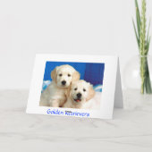 Carte Happy Birthday Golden Retriever Puppies Card (Dos)