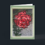 Carte Happy Birthday Great Niece<br><div class="desc">Gorgeous pink/red rose .. outlined and textured...  soft lighted borders in shades of pale green</div>