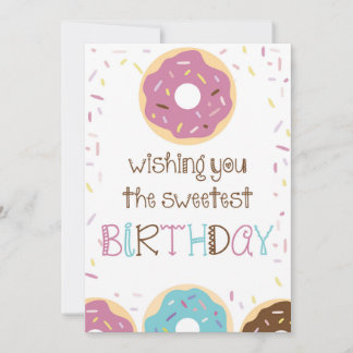 Carte Happy Birthday Greeting Card for Girls with Donuts