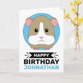 Carte Happy Birthday Hamster Personnalisé (Fleur jaune)
