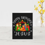 Carte Happy Birthday Jesus Christmas Pajamas Xmas Squad (Fleur jaune)