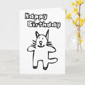 Carte Happy Birthday Kool Kat (Fleur jaune)