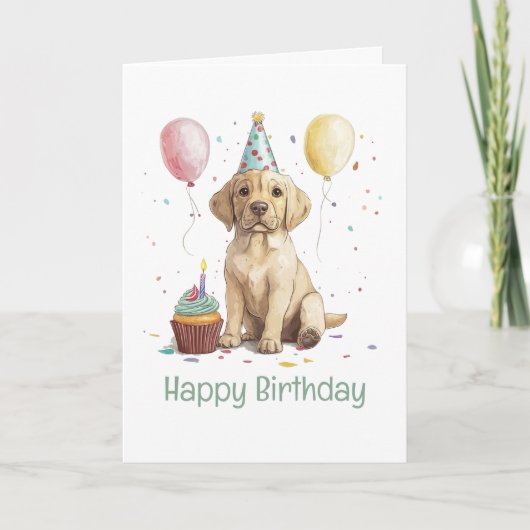 Carte Happy Birthday Labrador Retriever Dogs (Devant)