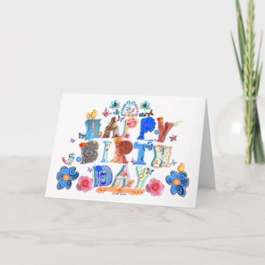 Carte Happy birthday letters (Devant)