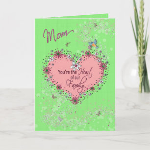 CARTE HAPPY BIRTHDAY MOTHER - HEART OF THE FAMILY