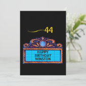 Carte Happy Birthday on a Theater Marquee (Debout devant)