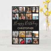 Carte Happy Birthday Photo Collage 16 Photos pour n'impo (Fleur jaune)