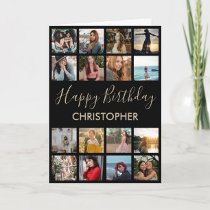 Carte Happy Birthday Photo Collage 16 Photos pour n'impo