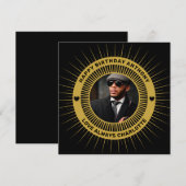Carte Happy Birthday Photo Gold Black Modern Card (Devant / Derrière)