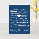 Carte Happy Birthday/Physician Assistant Attributes/Blue (Fleur jaune)