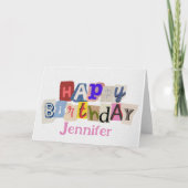 Carte Happy Birthday Scrapbook Colors Nom personnalisé (Devant)
