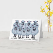 Carte Happy birthday sheep singing (Fleur jaune)