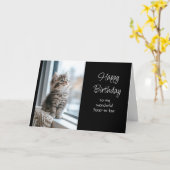 Carte Happy Birthday Sister-in-law Custom Special Kitty  (Fleur jaune)