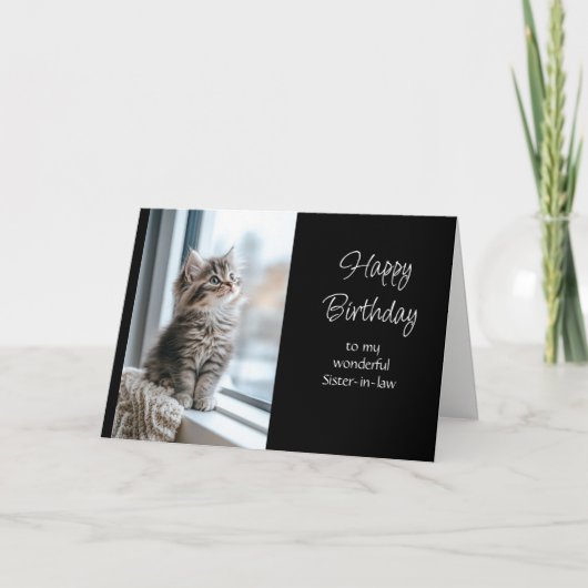 Carte Happy Birthday Sister-in-law Custom Special Kitty  (Devant)