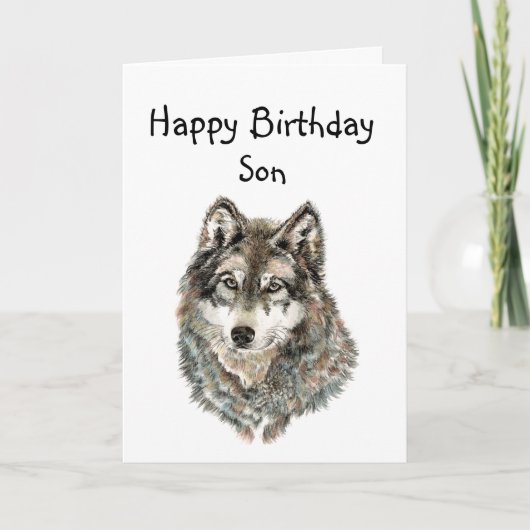 Carte Happy Birthday Son Humor Wolf, Wolves (Devant)