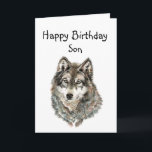 Carte Happy Birthday Son Humor Wolf, Wolves<br><div class="desc">Great image for Son who love wolves or animals with humorous quote about being loyal and great to howing with</div>