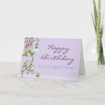 Carte Happy Birthday Special Friend Morning Glory Flower<br><div class="desc">Send a special friend happy birthday wishes with this card featuring watercolor morning glory flowers and a touch of white lace patterning.</div>