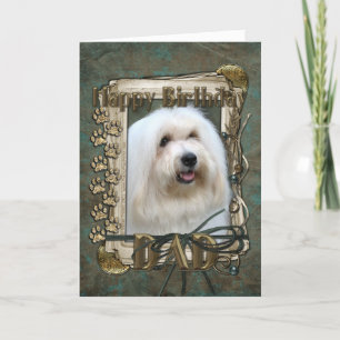 Carte Happy Birthday - Stone Paws - Coton de Tulear -Dad