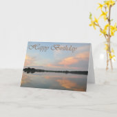 Carte Happy birthday sunrise at the lake (Fleur jaune)
