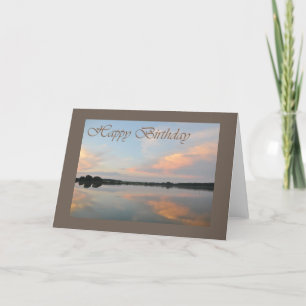 Carte Happy birthday sunrise at the lake