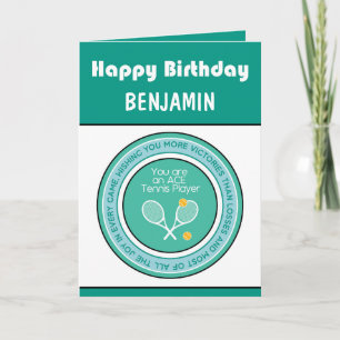 Carte Happy Birthday 🎾Tennis green 💚 Birthday 🎉 Card