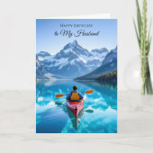 Carte Happy Birthday to my Husband | Kayak Mountains (Devant)