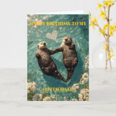 Carte Happy Birthday to My Otter Half (Fleur jaune)