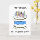 Carte Happy Birthday to Realtor (Fleur jaune)