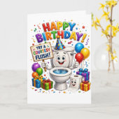 Carte Happy Birthday Try a Courtesy Flush (Fleur jaune)