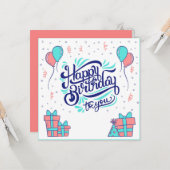 Carte Happy Birthday tu le You (Devant/Arrière en situation)